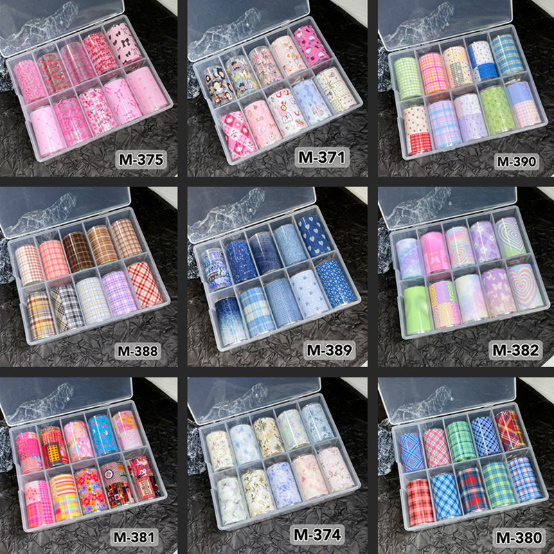 Nail Art Xmas - 10 لفات تصميم جديد رقائق الأظافر
