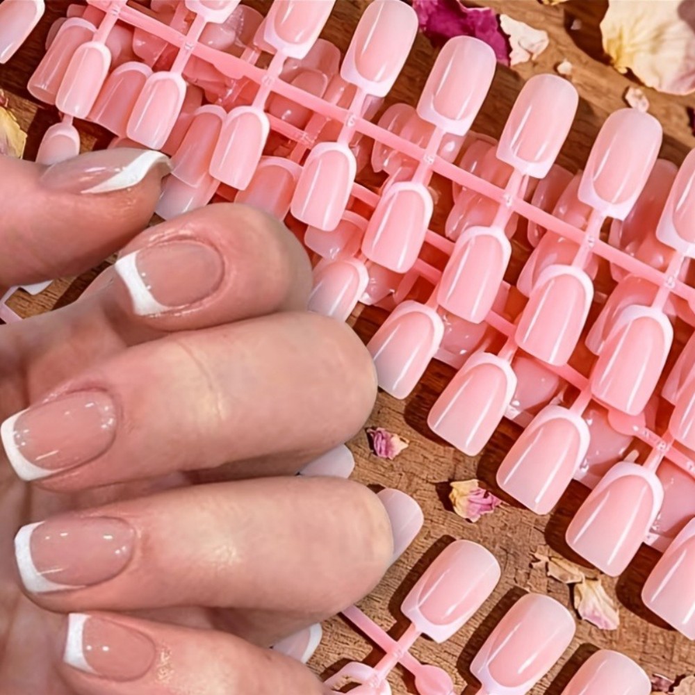 Nail Art Natural - 120 قطعة من الأظافر الاصطناعية القصيرة