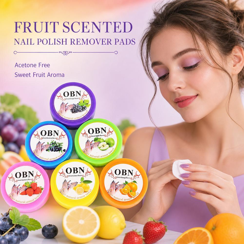 Nail Art Natural - مناديل إزالة طلاء الأظافر بنكهة الزهور،