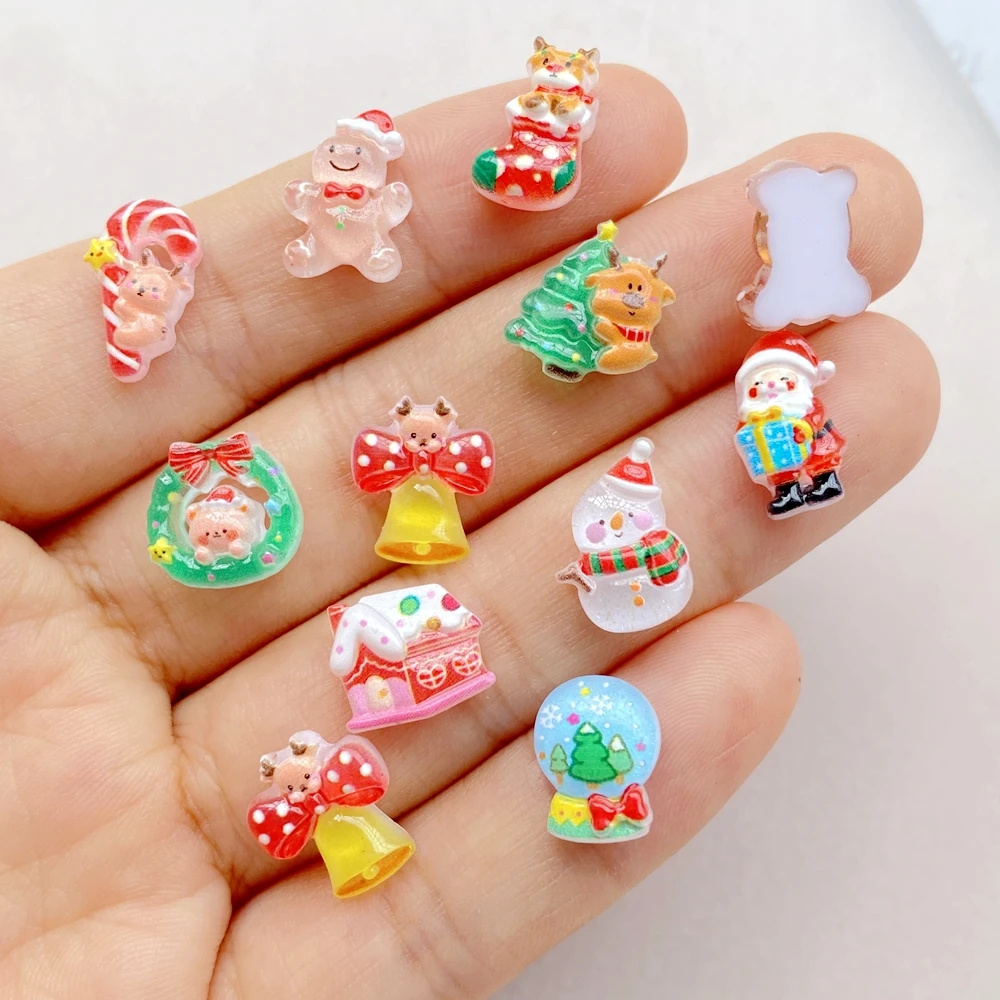 50 قطعة الكرتون الصغيرة الراتن - مراجعة Nail Art Xmas وسعره