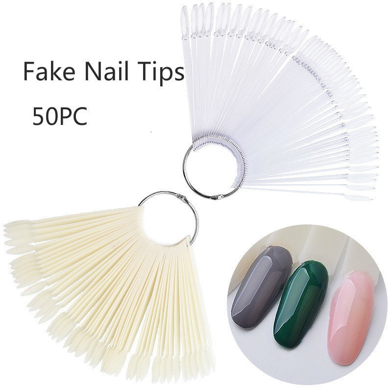 50 قطعة لون بطاقة مسمار نصائح  - مراجعة Nail Art Natural وسعره
