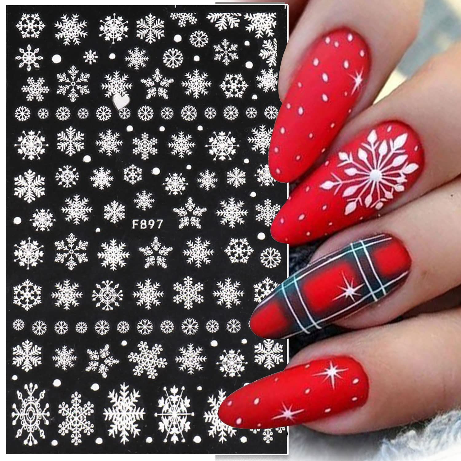 ثلاثية الأبعاد ندفة الثلج مسما - مراجعة Nail Art Xmas وسعره